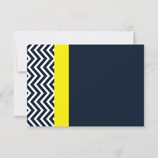Moderne Chevron Blauwe & Gele Tafel Nummerkaart Kaart (Achterkant)