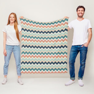 Moderne Chevron Design Custom Zachte Vloerbedekend Fleece Deken
