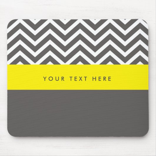 Moderne Chevron Grey & Yellow Trendy Muismat (Voorkant)