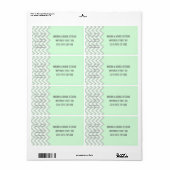 Moderne chevron grijs, mint groene bruiloft etiket (Full Sheet)