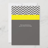Moderne Chevron grijze & gele trouwkaarten Kaart (Achterkant)