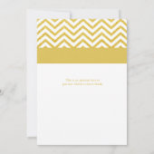 Moderne Chevron Wit & Gouden Bruiloft Uitnodiginge Kaart (Achterkant)