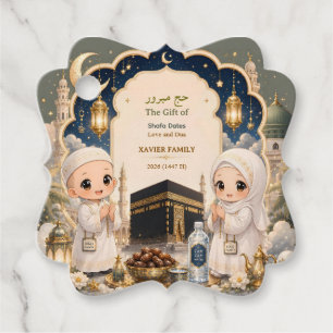 Moderne Chibi Hajj Mabroor Persoonlijk Bedankjes Labels