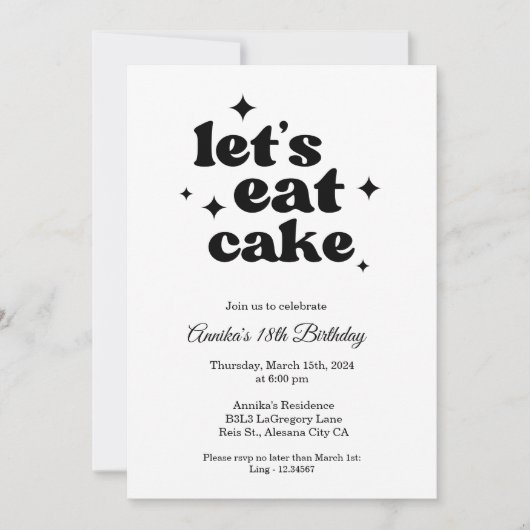 Moderne Chic 18e anniversaire Invitation minimalis (Devant)