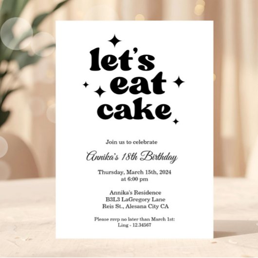Moderne Chic 18e anniversaire Invitation minimalis