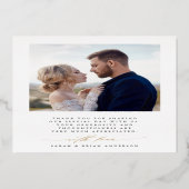 Moderne Chic 2 Photo Gold Carte de remerciements (Verso)