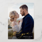 Moderne Chic 2 Photo Gold Carte de remerciements (Recto)