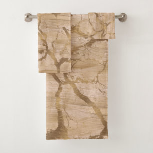 Moderne Chic Abstract Glam Marmer Koper Pruim Goud Bad Handdoek