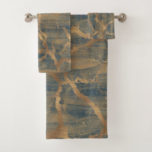 Moderne Chic Abstrait en marbre de verre Marine Bl (En situation)