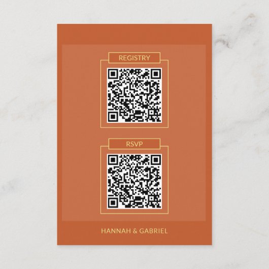 Moderne Chic Ajouter Photo Mariage QR Cd Carte Boî (Dos)