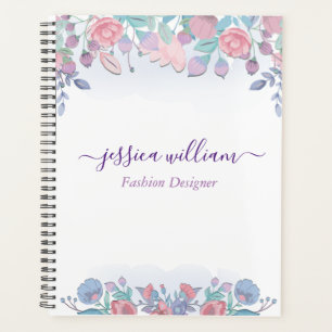 Moderne Chic Aquarelle Bleu Hydrangée Florale