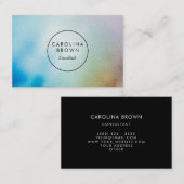 Moderne Chic Aquarelle Carte de visite professionn (Devant / Derrière)