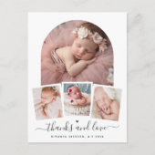 Moderne Chic Arcing Babyshower Bedank Foto Briefkaart (Voorkant)