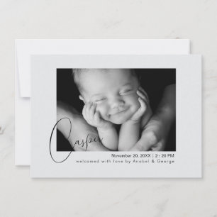 Moderne Chic Babyfoto Geboorteaankondiging Aankondiging