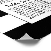 Moderne chic Black en White Wedding Seating Chart Poster (Hoek)