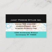 moderne chic bleu aqua personnalisé carte de visit (Dos)