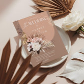 Moderne Chic Boheemse Aquarel Bloemige Bruiloft Kaart