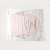 Moderne chic boog champagne bruidsfeest achtergron wandkleed (Voorkant (horizontaal))