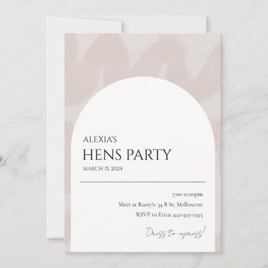 Moderne Chic Boog Kippen Feest Uitnodiging (Voorkant)