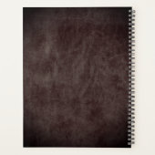 Moderne chic burgundy cuir script tan monogramme (Dos)