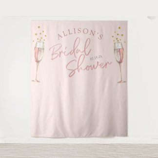 Moderne chic calligrafie champagneglazen achtergro wandkleed