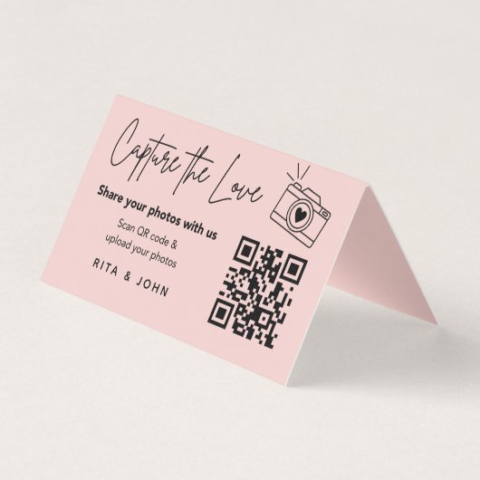 Moderne Chic Capture Le code QR d'amour Carte plié (Front)