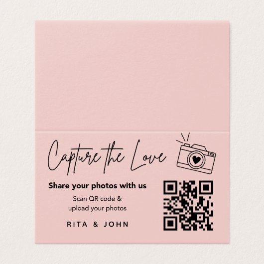 Moderne Chic Capture Le code QR d'amour Carte plié (Outside Unfolded)