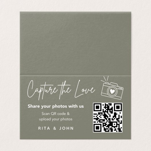 Moderne Chic Capture Le code QR d'amour Carte plié (Outside Unfolded)