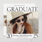 Moderne Chic Carré 4 Faire-part d'obtention d'un d (Devant / Derrière)