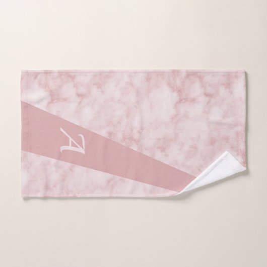 Moderne chic chic monogrammed initial tendance (Serviette à main)