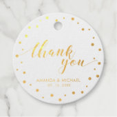 Moderne Chic Confetti gouden folie bruiloft dank u Bedankjes Labels (Voorkant)