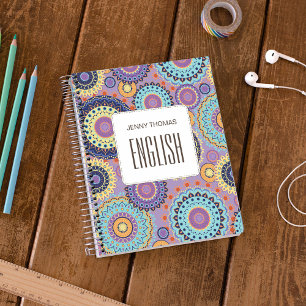 Moderne Chic Cute Trendy Kleurrijk Patroon Klas Ni Notitieboek