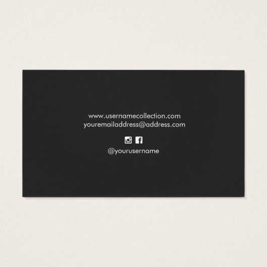 Moderne Chic élégant Noir Blanc Typographie (Dos)