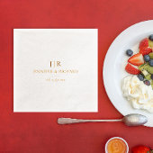 Moderne Chic élégant Nom de mariage Date Monogramm