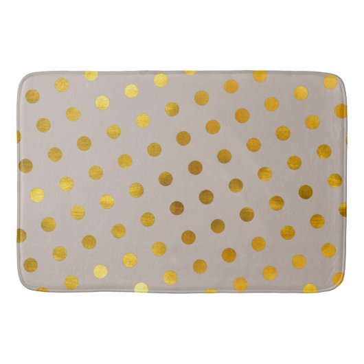 Moderne chic Elegant Simple Taupe & Gold Polka Dot Badmat (Voorkant)