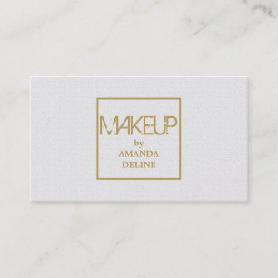 Moderne Chic Elegant White Faux Gold Makeup Artist Visitekaartje