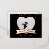 Moderne Chic Elegante Foto Bruiloft Save The Date Folie Uitnodiging Briefkaart (Voorkant / Achterkant)