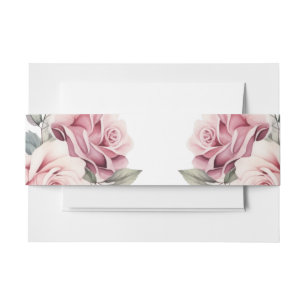 Moderne Chic Elegante Romantische Roze Roos Bruilo Uitnodigingen Wikkel