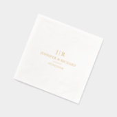 Moderne Chic Elegante Trouwnaam Datum Monogram Folie Servetten (Links)