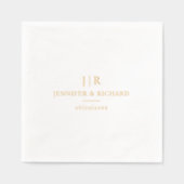 Moderne Chic Elegante Trouwnaam Datum Monogram Folie Servetten (Voorkant)