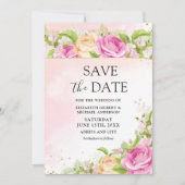 Moderne Chic Floral Enregistrer la date Invitation (Devant)