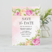 Moderne Chic Floral Enregistrer la date Invitation (Debout devant)