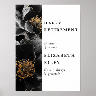 Moderne Chic Floral Happy Retirement Welkomstbord Poster