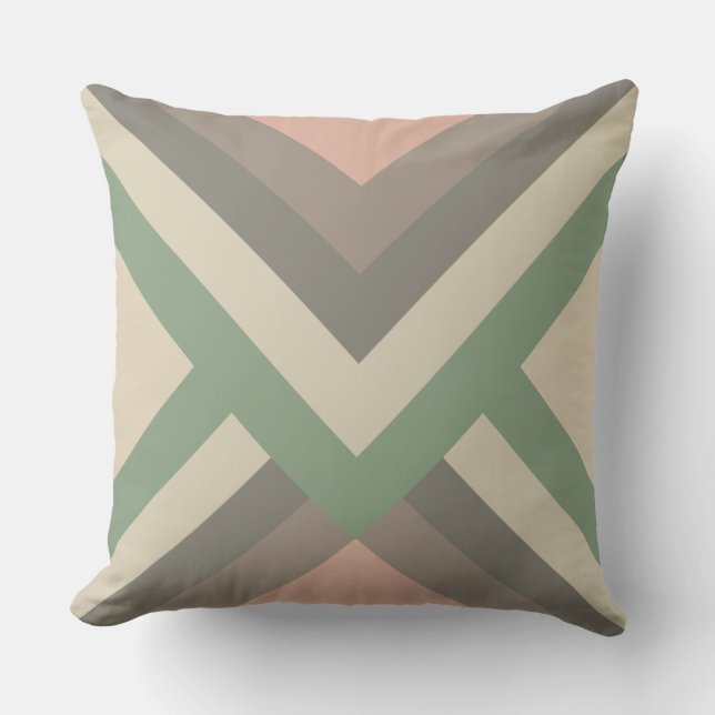 Moderne Chic Geometrische Pastelkleuren Buitenkussen (Voorkant)