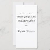 Moderne Chic Gepersonaliseerde Monogram 3 Fotobrui Bedankkaart (Achterkant)