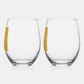 Moderne Chic gepersonaliseerde Mr & Mrs Datum Brui Wijnglas Zonder Voet (Links)