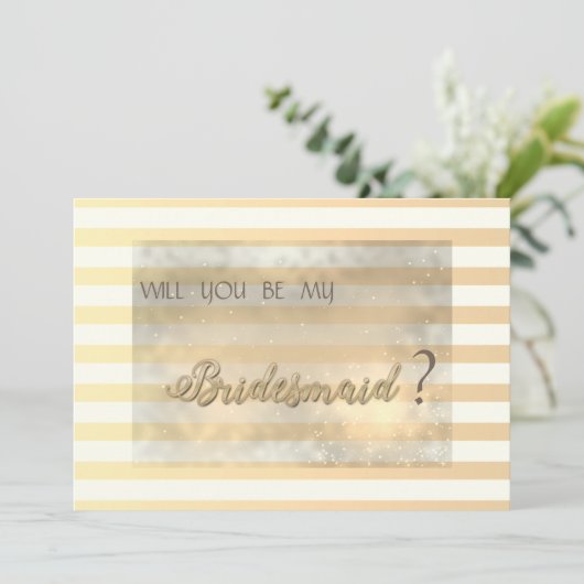 Moderne chic gestreepte bloemen bruidsmeisje kaart (Staand voorkant)