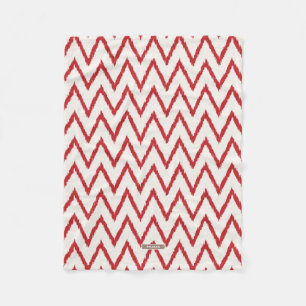Moderne chic gestructureerd rood ikat chevron patr fleece deken