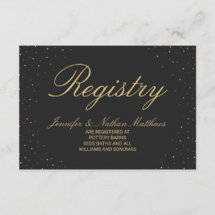 Moderne Chic Gold bespaard op zwarte-cadeauregistr Informatiekaartje