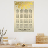 Moderne Chic Gold Floral Wedding Seating Chart Poster (Keuken)